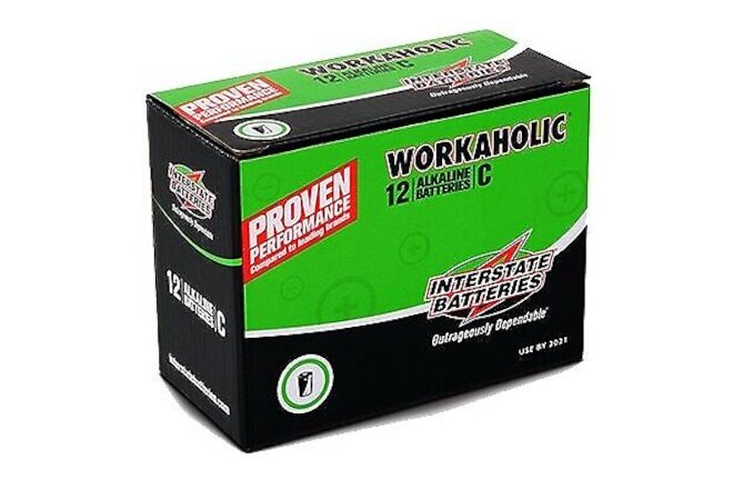 Workaholic Alkaline Battery, C, 12-Pk. -DRY0080