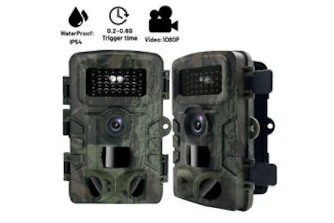 2packs Hunting Trail Camera Wildlife 1080P 36MP Scouting Camera Outdoor Q9E9