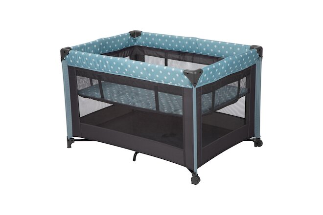 Baby Play Yard with Bassinet, Blue Dot
