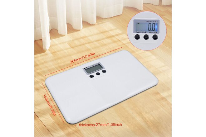 Body Scale Digital Electronic Scale Animal Weight Pet  Weighing Scale White Mini