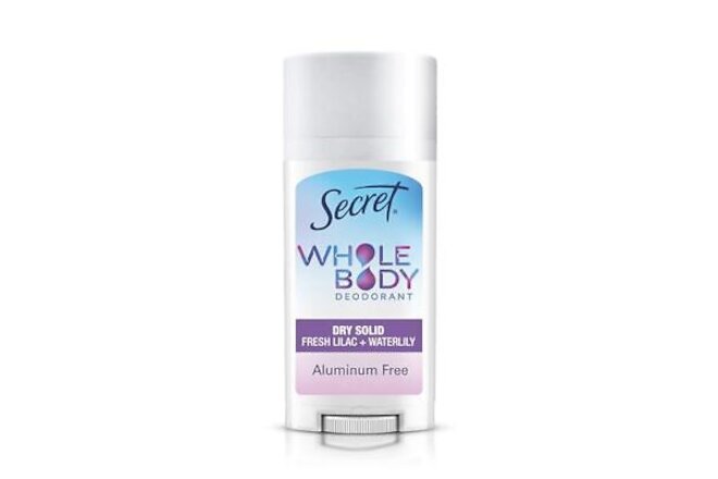 Secret Whole Body Deodorant Stick for Women, Lilac & Waterlily Scent, Aluminu...