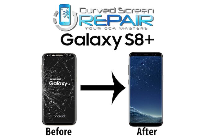 Samsung Galaxy S8+ Plus Cracked Screen Repair Glass Replacement Mail In Service