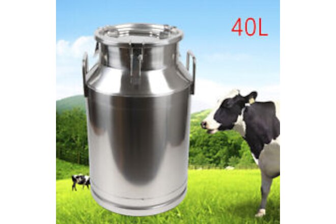 Milk Bucket Wine Pail Bucket Bottle Milk Jug SS liquid Container Storage 40L