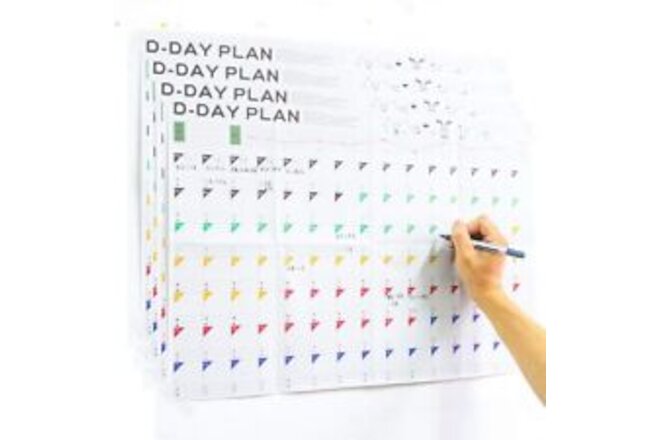Daily to-Do Planner Sheet 4 Pack, 100 Days Countdown Schedule Wall Calendars...