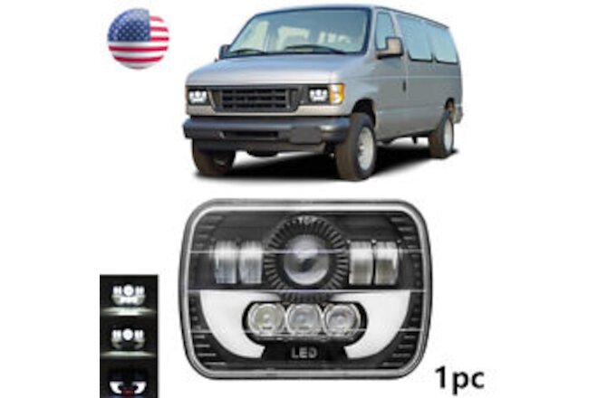 DOT 7x6"LED Headlight For Ford E-100 E-150 E-250 E-350 Econoline Club Wagon Van