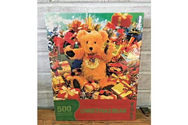 Springbok Christmas Bear 500 Piece Holiday Puzzle 20" x 20" NEW Sealed