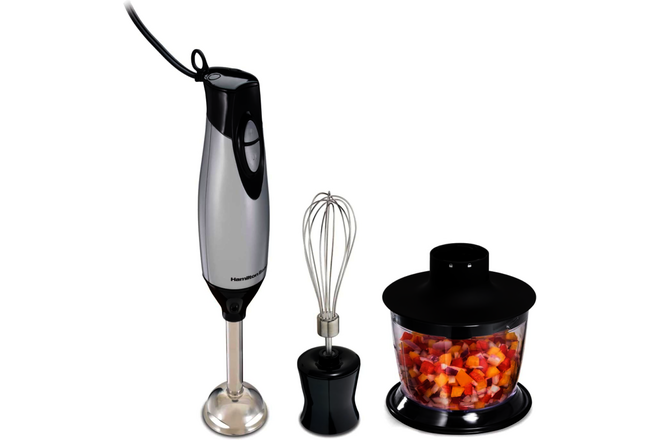 4-In-1 Electric Immersion Hand Blender with Handheld Blending Stick, Whisk + 3-C