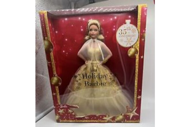 Barbie 13" Signature 2023 Holiday Collector Doll Golden Gown, Light Brown Hair!