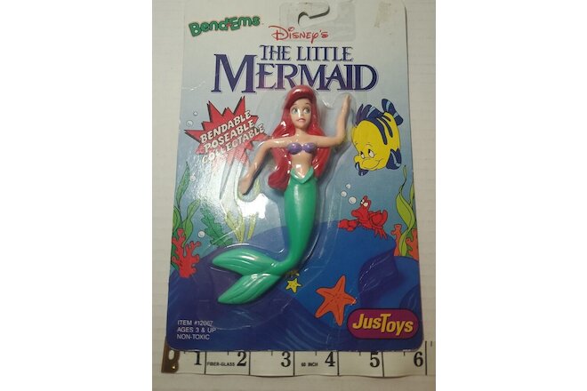 Vintage Disney The Little Mermaid Ariel Bendem's Bendable Figure Just Toys 1990s