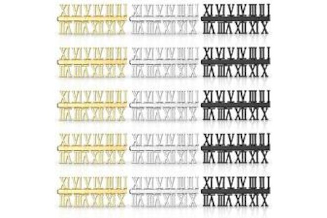 15 Pieces Clock Numerals Kit in Black Silver Gold DIY Digital Clock Numbers C...