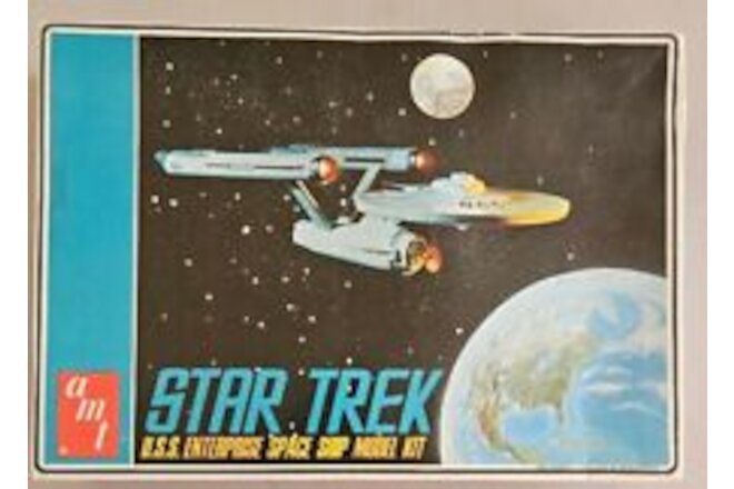 Vintage 1968 AMT Model Kit Star Trek USS Enterprise Space Ship NBC TV Box NEW