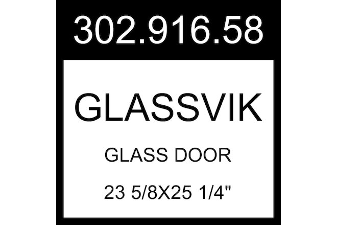 IKEA GLASSVIK Glass Door Black/clear Glass  23 5/8x25 1/4" 302.916.58