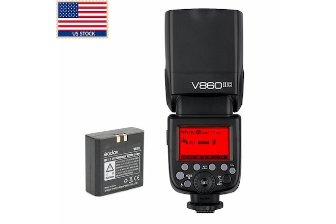US Godox Ving V860II-C 2.4G E-TTL Li-on Battery Flash Speedlite for Canon Camera