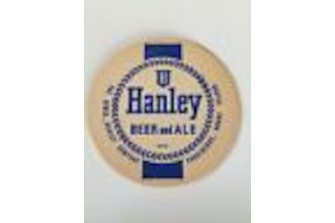 Vintage Hanley Beer And Ale Coaster Hanleys Hanley's Providence Rhode Island