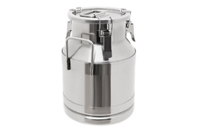 10 Liter Milk Can Storage Jug Transport Sealed Oil Bucket Silver Stainless Steel