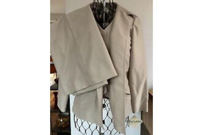 Women’s 70’s Skirt Suit 3 PCs Khaki Knit Parkshire Skirt 34” Vest 38” Jacket NEW