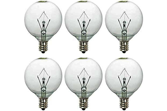 25 Watt Wax Warmer Bulbs,E12 Base Type G Light Bulbs for Full Size Scentsy