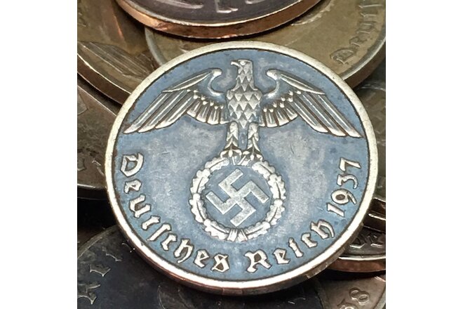 Rare WW2 German 2 RP Reichspfennig 3rd Reich Bronze Nazi Coin Buy 3 Get 1 Free