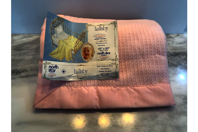 Chatham North Star Lullaby Thermal 100% Acrylic White Baby Crib Blanket Vintage