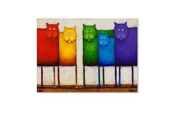 Daniel Patrick Kessler 'Rainbow Cats' Canvas Art