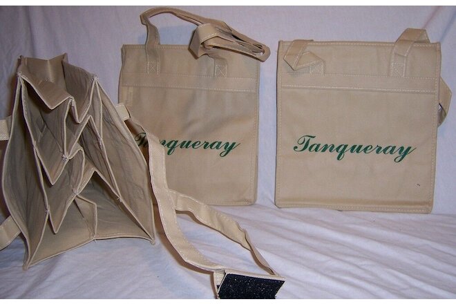 New Lot of 2 TANQUERAY Reusable 6 Bottle Carry TOTE BAGS Be Eco Friendly!