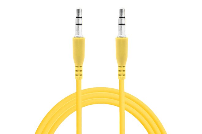 3.5mm Stereo Yellow Color Male to Male Jack Port Extension Audio Aux Cable