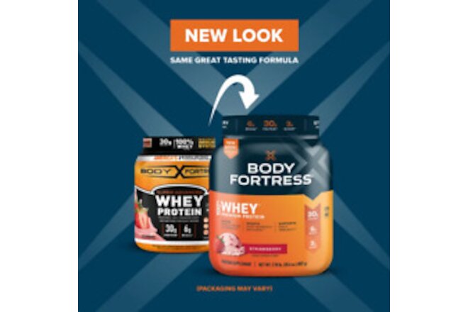 Body Fortress Super Advanced Whey Protein Powder, Strawberry, 1.78 lb