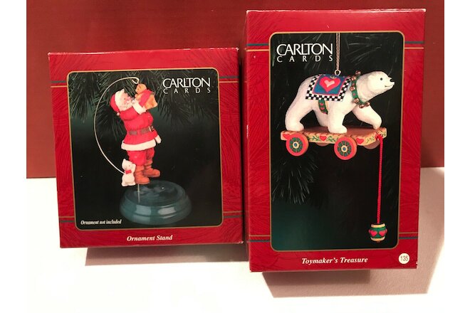 NEW CARLTON HEIRLOOM COLLECTION Toymaker's Treasure XMAS ORNAMENT LOT OF 2