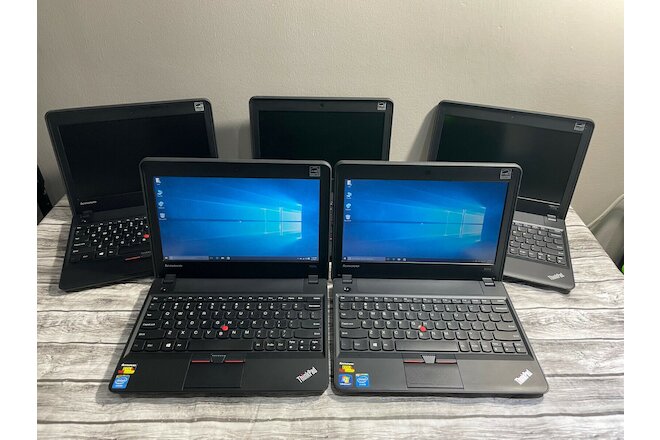 LOT OF 5 Lenovo ThinkPad X131e 11.6" 1.50GHz Celeron 2GB RAM 320GB HDD Win10Home
