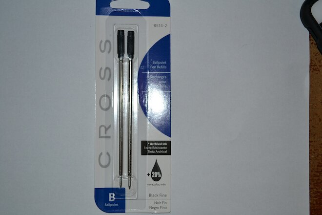 Cross Ballpoint Pen Refills CRO8514-2 BLACK FINE POINT