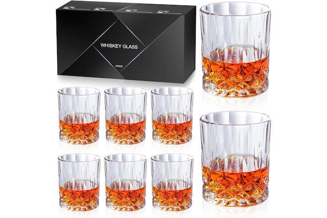 Double Old Fashioned Glasses Waterford Markham Scotch Whiskey Crystal Set of 8