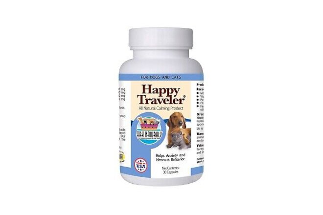 Ark Naturals Happy Traveler 30 Capsules Natural Calming for Dogs and Cats 2PACK