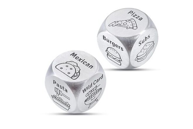 2 PCS Food Dice Game Food Decision Dice Food Dice for Couples 11 Year Anniver...
