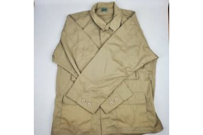NWOT Tru-Spec Military Khaki Combat Coat Sz Large Regular Long Sleeve Button Up