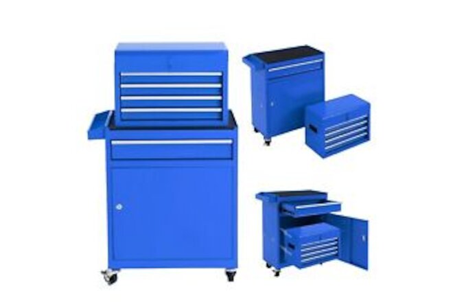 5-Drawer Rolling Tool Chest Steel Combination Set Blue