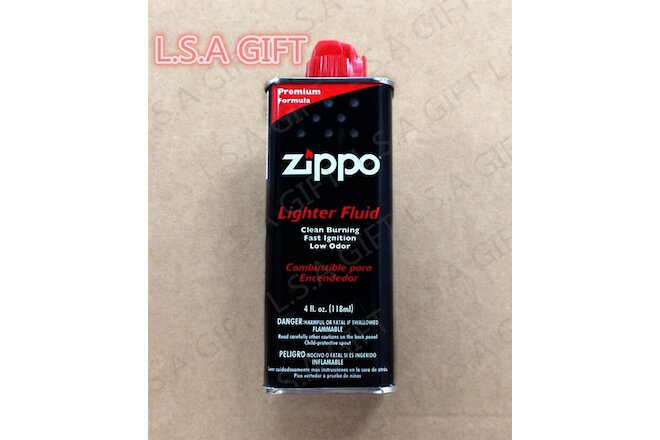 Zippo Premium Lighter Fluid 4 fl.oz (118ml) Can Fuel For Zippo Lighters