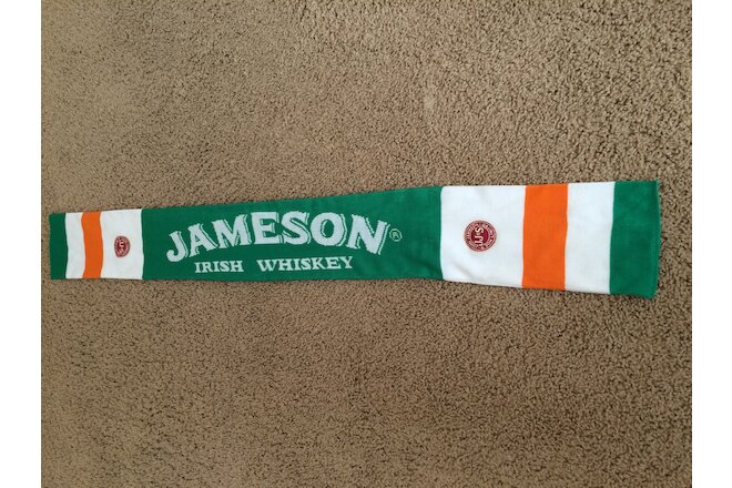 Jameson Whiskey St Patricks Day Embroidered Irish Flag Unisex Knitted Scarf, NEW