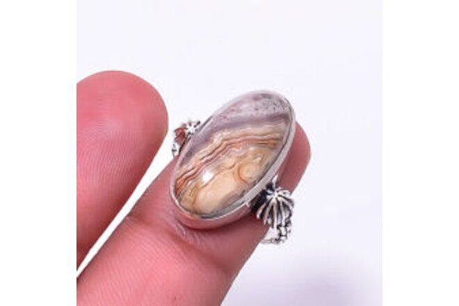 Crazy Lace Agate - Australia Gemstone 925 Sterling Silver Ring S.6.5 R936330922