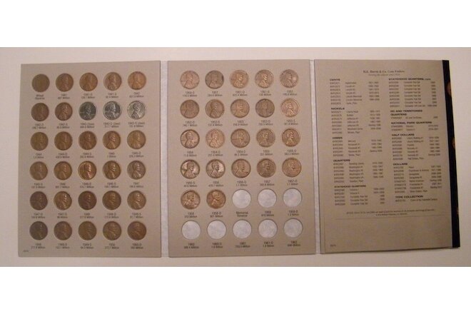Complete Lincoln Wheat Penny Cent Collection Harris Album 1941 - 1958 P D S Set