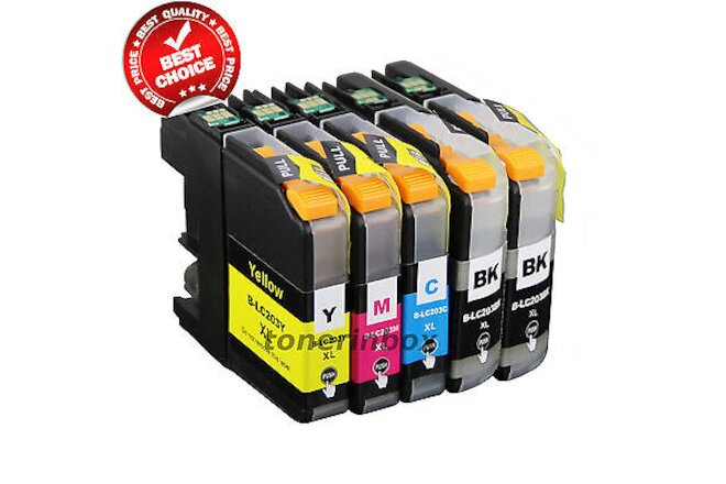 5pk LC-203 LC203 XL Ink Combo For Brother MFC-J460dw MFC-J480dw MFC-J485dw LC201