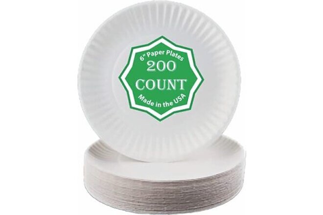 6" Disposable Paper Plate - Pack of 200ct (SS-Plate 6-200)