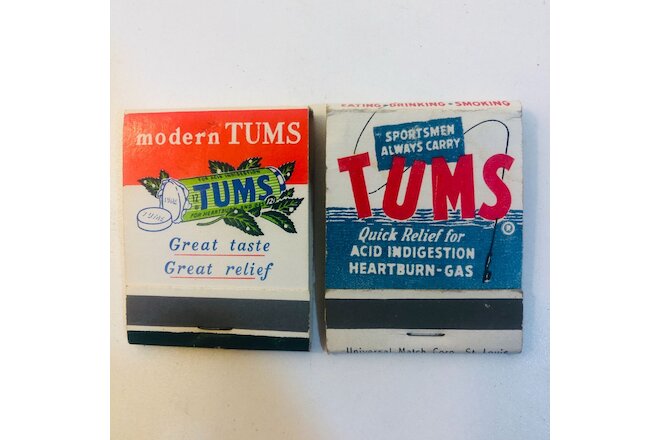 2 Vintage TUMS Matchbooks  - Unstruck