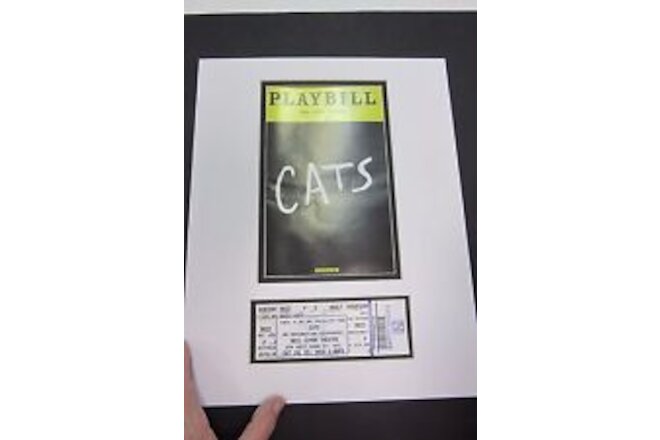 Picture Framing Mat Playbill & Ticket White with black liner 11x14 SET OF 2