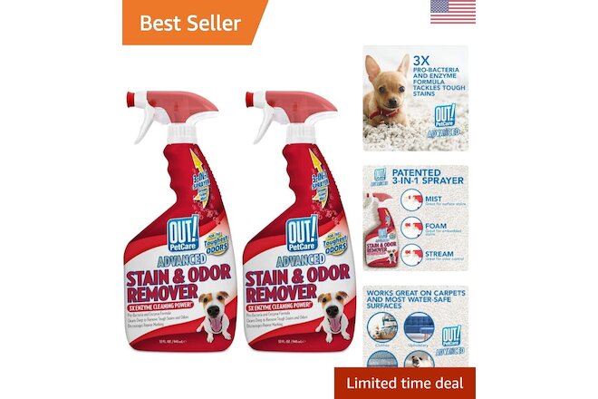 Certified Pet Stain Odor Remover | Safe for Pets - 32 oz (2-Pack)