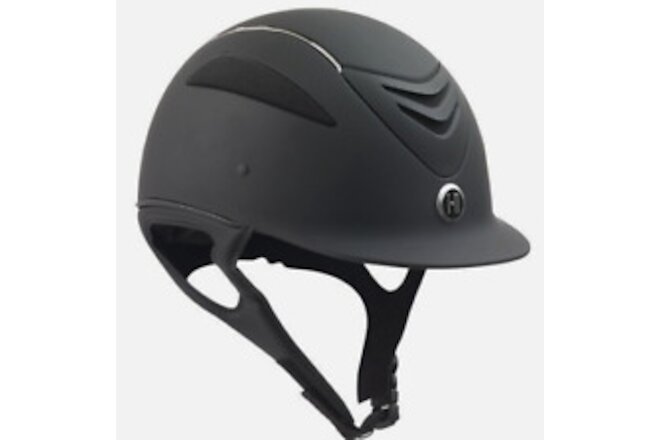 ONE K Defender Chrome Stripe Helmets -  Long Oval - 470152, Black Matt, Medium