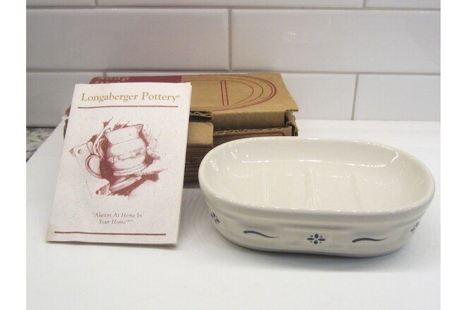 Longaberger Woven Traditions Blue  Soap Dish new in box