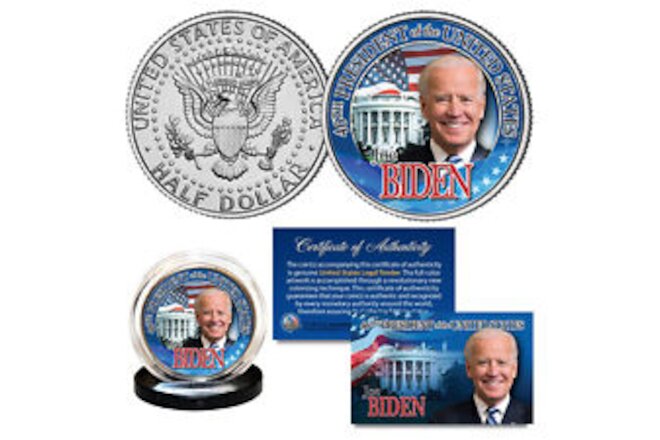 JOE BIDEN 46th President of the U.S. Official JFK Half Dollar Coin WHITE HOUSE