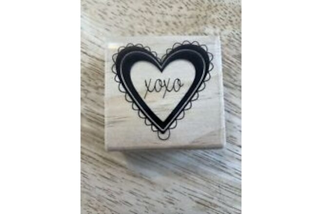 Craft Smart Heart  Xoxo Wooden rubber stamp