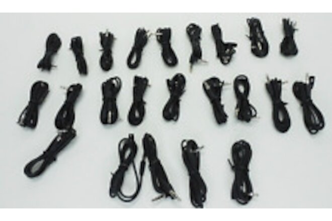Lot of 23 New Aux Audio Cables with Mics 3.5 mm for Cell Phones Headsets