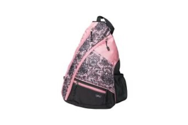 Sling Bag - 19 in x 13 in. Pickle Ball Bag w/Adjustable Strap, Clip-On Shoe B...
